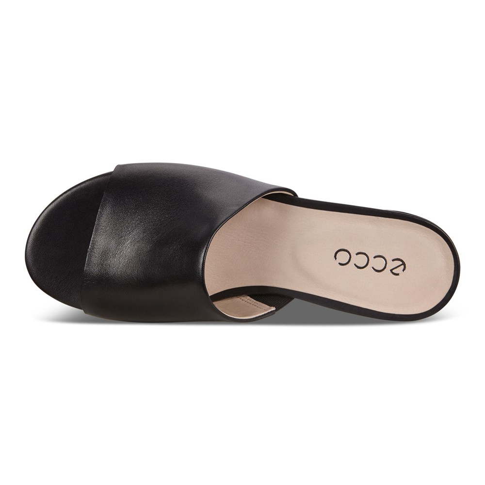 ECCO Womens Slides Black - Flat Sandals Ii - QEP-420931